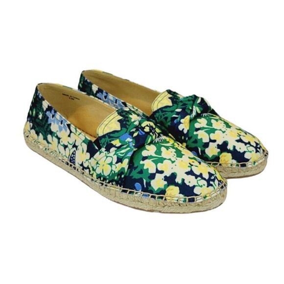 Talbots Izzy Butterfly Garden Knot Detail Sateen Espadrille Flats Shoe Size 8.5 - Picture 1 of 11
